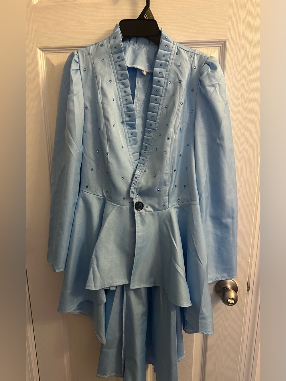 Women's Steampunk Victorian Jacket Coat Medieval Gothic Tailcoat Small Blue